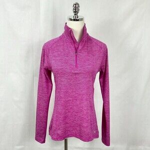 Champion 1/4 Zip Pullover Top Performance Purple Active Shirt Sz XS Quarter Zip